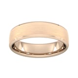 Goldsmiths 6mm Traditional Court Standard Polished Chamfered Edges With Matt Centre Wedding Ring In 18 Carat Rose Gold