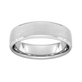 Goldsmiths 6mm Traditional Court Standard Polished Chamfered Edges With Matt Centre Wedding Ring In 950 Palladium - Ring Size J