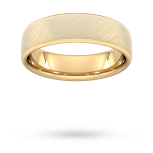 Goldsmiths 6mm Traditional Court Standard Diagonal Matt Finish Wedding Ring In 9 Carat Yellow Gold