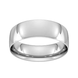 08308789 - 7mm Traditional Court Standard Wedding Ring In 9 Carat White Gold