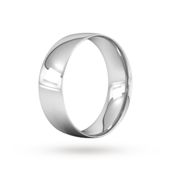Goldsmiths 7mm Traditional Court Standard Wedding Ring In 9 Carat White Gold