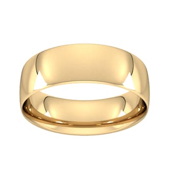 Goldsmiths 7mm Traditional Court Standard Wedding Ring In 9 Carat Yellow Gold