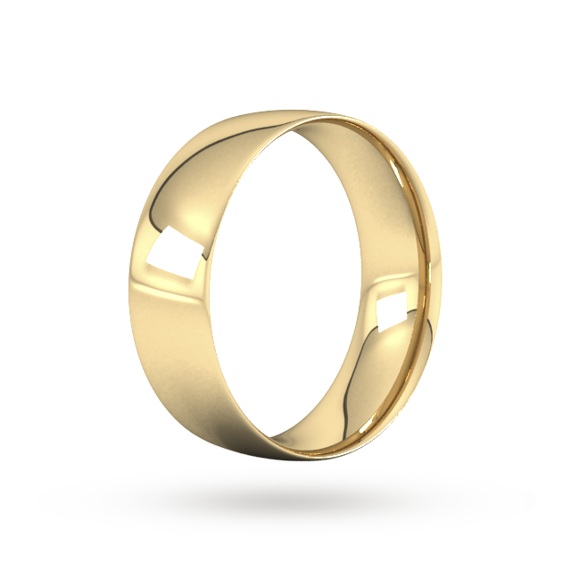 Goldsmiths 7mm Traditional Court Standard Wedding Ring In 9 Carat Yellow Gold - Ring Size S