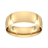 Goldsmiths 7mm Traditional Court Standard Wedding Ring In 18 Carat Yellow Gold - Ring Size S