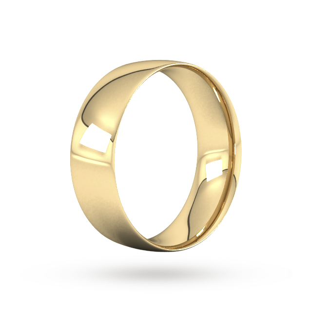 Goldsmiths 7mm Traditional Court Standard Wedding Ring In 18 Carat Yellow Gold