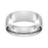 Goldsmiths 7mm Traditional Court Standard Wedding Ring In Sterling Silver - Ring Size J