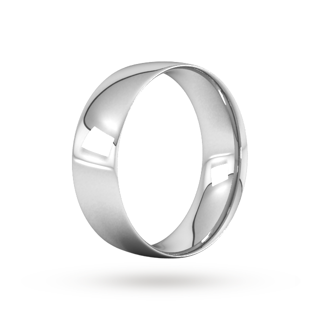 Goldsmiths 7mm Traditional Court Standard Wedding Ring In Sterling Silver