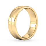 Goldsmiths 7mm Traditional Court Standard Milgrain Centre Wedding Ring In 18 Carat Yellow Gold - Ring Size J