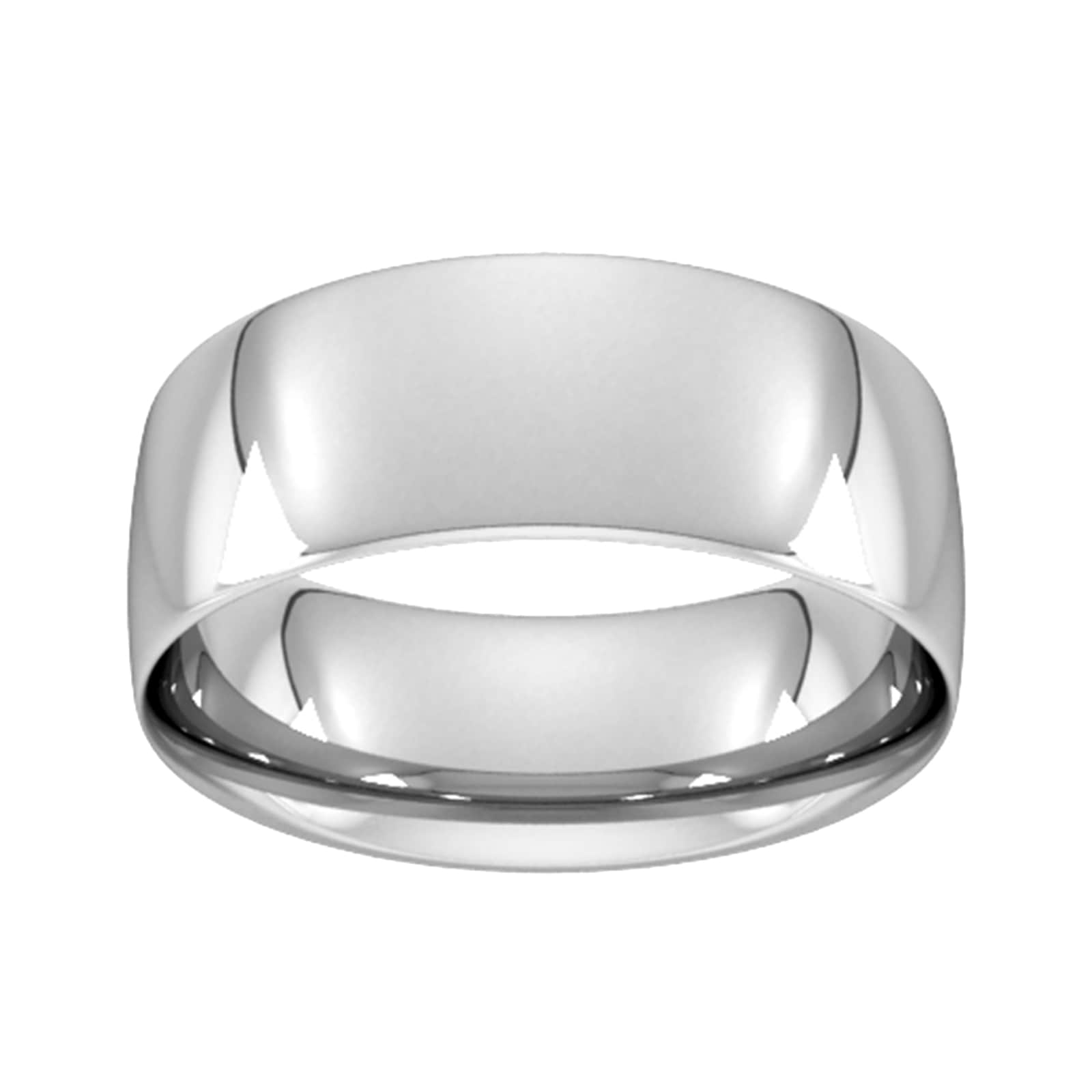 8mm Traditional Court Standard Wedding Ring In 9 Carat White Gold - Ring Size R