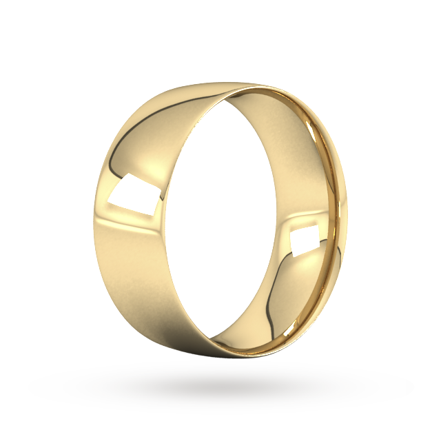Goldsmiths 8mm Traditional Court Standard Wedding Ring In 9 Carat Yellow Gold - Ring Size Q