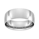 Goldsmiths 8mm Traditional Court Standard Wedding Ring In 18 Carat White Gold