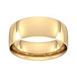 08308890 - 8mm Traditional Court Standard Wedding Ring In 18 Carat Yellow Gold