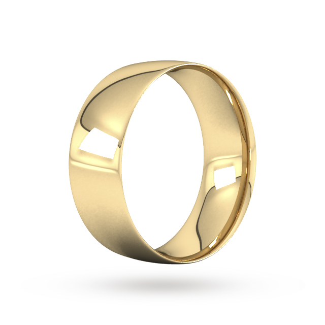 Goldsmiths 8mm Traditional Court Standard Wedding Ring In 18 Carat Yellow Gold