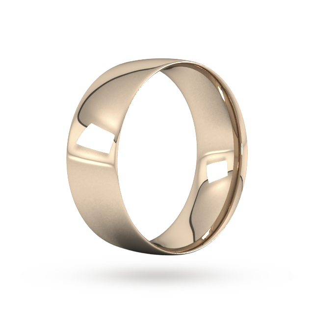 Goldsmiths 8mm Traditional Court Standard Wedding Ring In 18 Carat Rose Gold