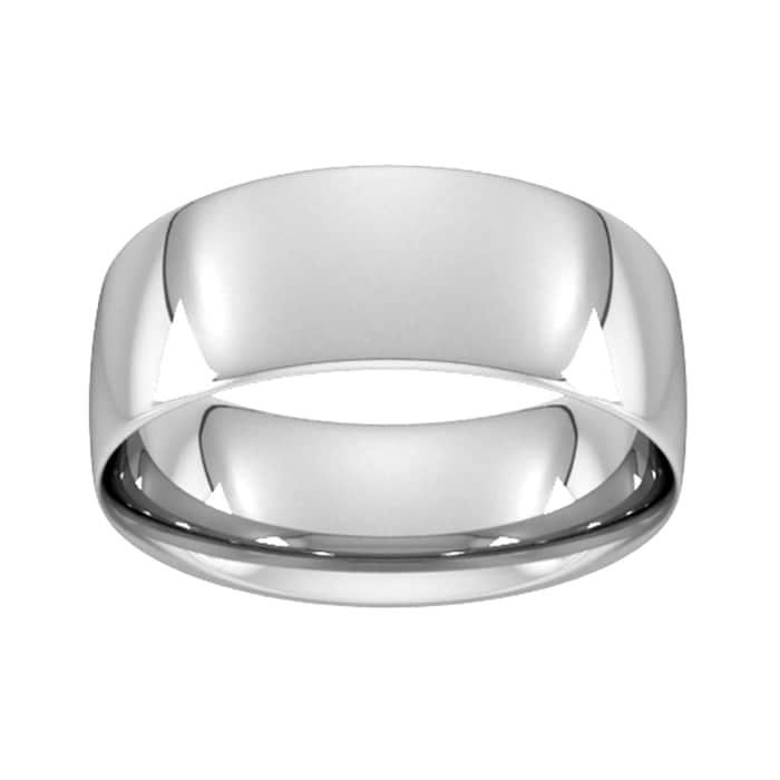 Goldsmiths 8mm Traditional Court Standard Wedding Ring In 950 Palladium - Ring Size U