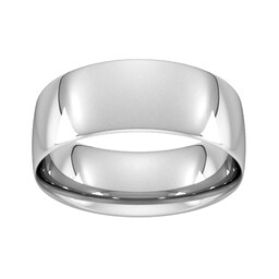 08308892 - 8mm Traditional Court Standard Wedding Ring In 950 Palladium