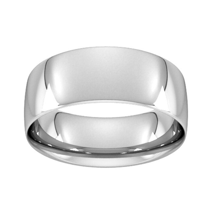 Goldsmiths 8mm Traditional Court Standard Wedding Ring In Platinum - Ring Size T