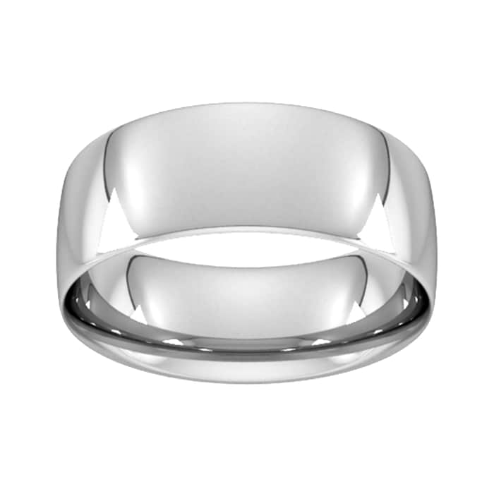 Goldsmiths 8mm Traditional Court Standard Wedding Ring In Sterling Silver - Ring Size J