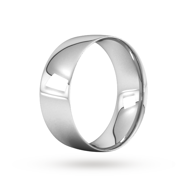 Goldsmiths 8mm Traditional Court Standard Wedding Ring In Sterling Silver
