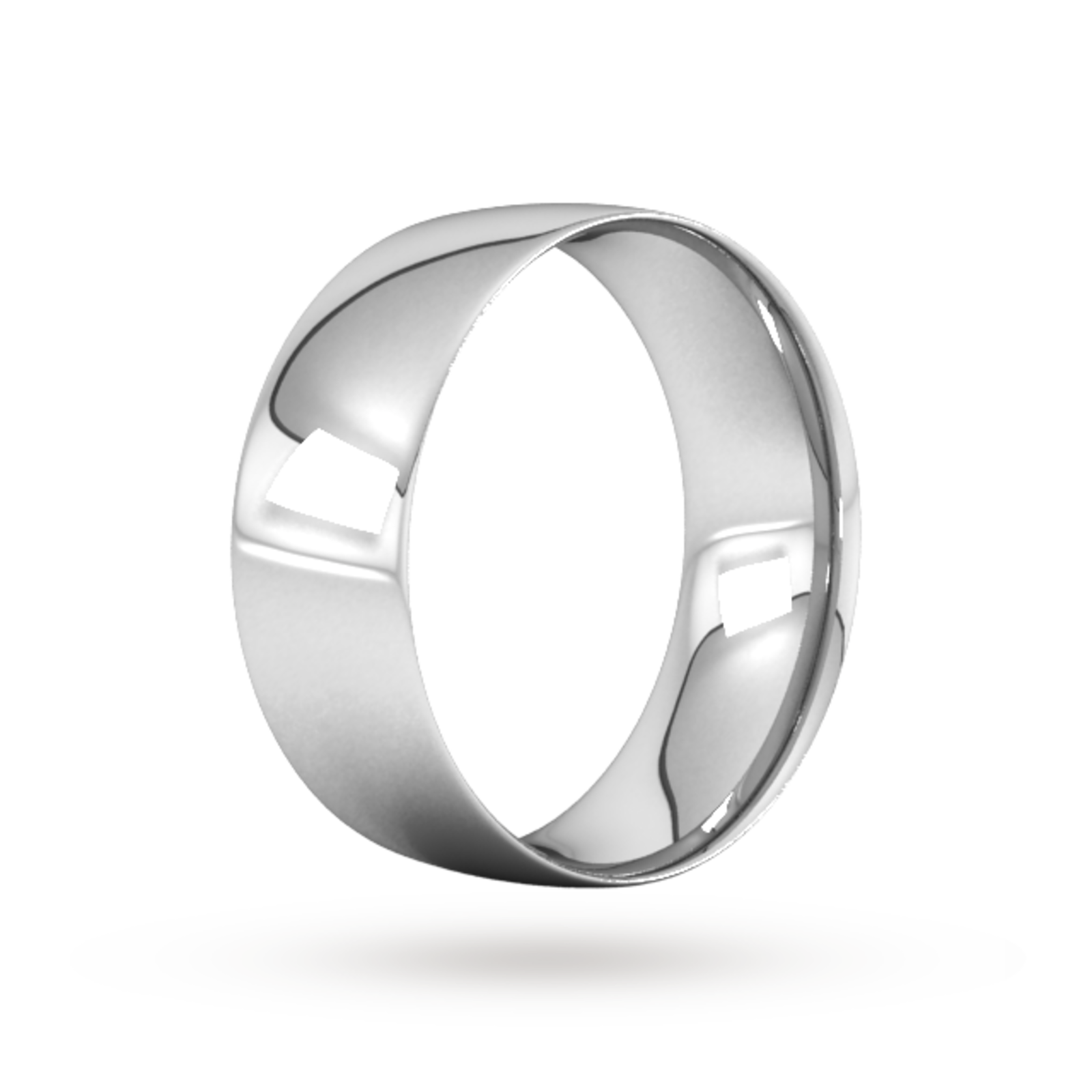 Goldsmiths 8mm Traditional Court Standard Wedding Ring In Sterling