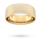 Goldsmiths 8mm Traditional Court Standard Diagonal Matt Finish Wedding Ring In 9 Carat Yellow Gold