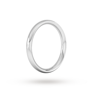 Goldsmiths 2.5mm Traditional Court Heavy Wedding Ring In 9 Carat White Gold