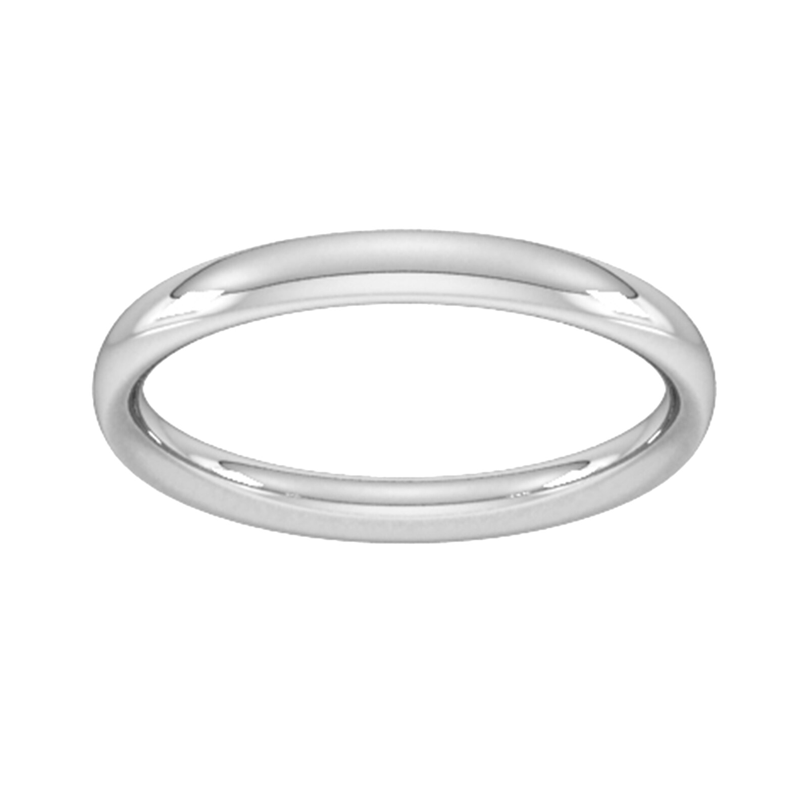 2.5mm Traditional Court Heavy Wedding Ring In 18 Carat White Gold - Ring Size I