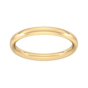 Goldsmiths 2.5mm Traditional Court Heavy Wedding Ring In 18 Carat Yellow Gold