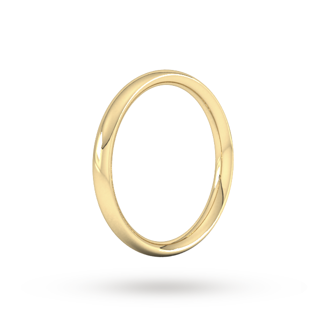 Goldsmiths 2.5mm Traditional Court Heavy Wedding Ring In 18 Carat Yellow Gold