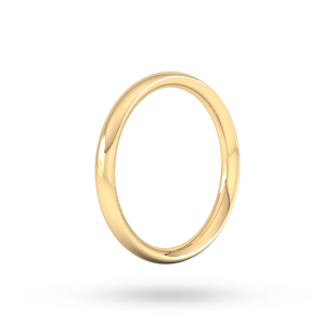 Goldsmiths 2.5mm Traditional Court Heavy Wedding Ring In 18 Carat Yellow Gold