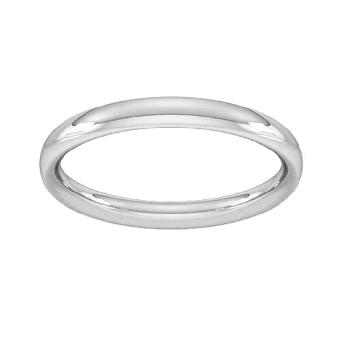 Goldsmiths 2.5mm Traditional Court Heavy Wedding Ring In Sterling Silver