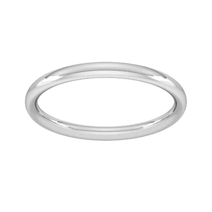 Goldsmiths 2mm Traditional Court Heavy Wedding Ring In 9 Carat White Gold