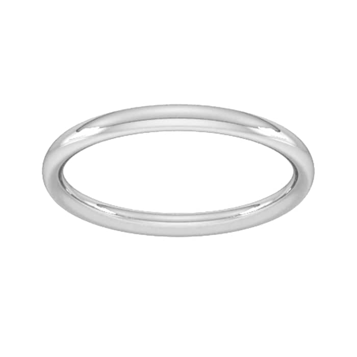 Goldsmiths 2mm Traditional Court Heavy Wedding Ring In 9 Carat White Gold - Ring Size K