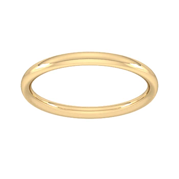 Goldsmiths 2mm Traditional Court Heavy Wedding Ring In 9 Carat Yellow Gold - Ring Size J