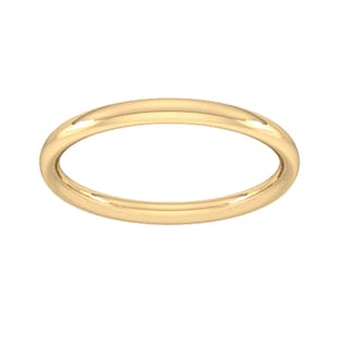 Goldsmiths 2mm Traditional Court Heavy Wedding Ring In 9 Carat Yellow Gold