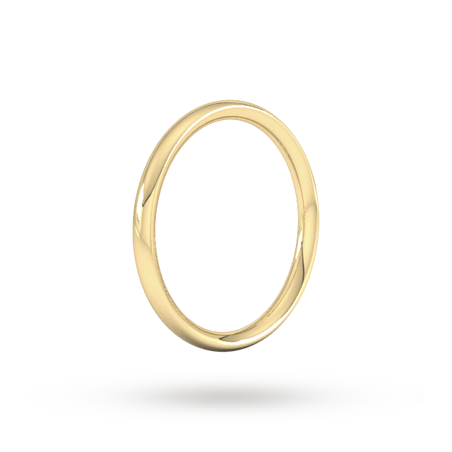 Goldsmiths 2mm Traditional Court Heavy Wedding Ring In 9 Carat Yellow Gold