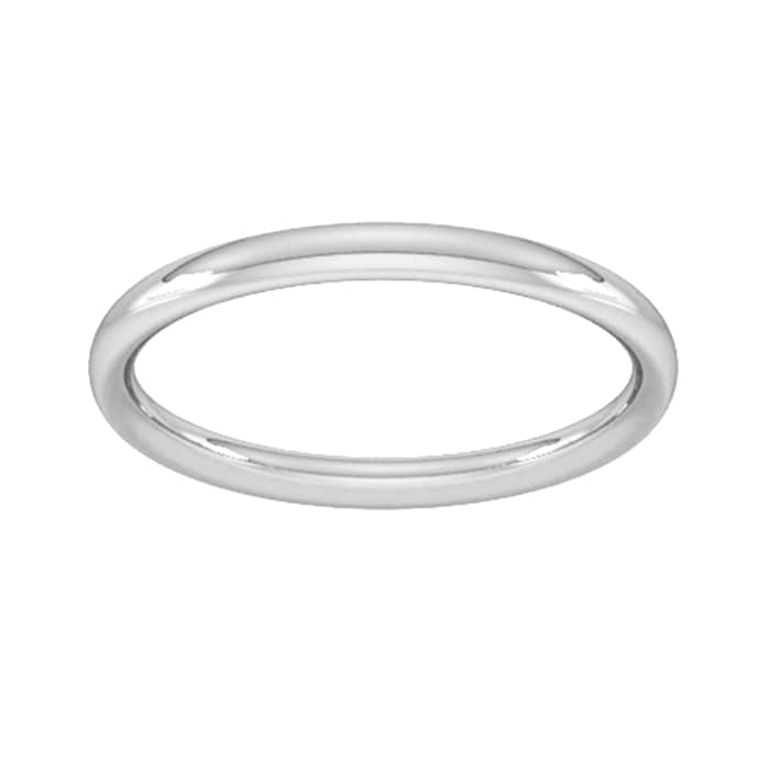 Goldsmiths 2mm Traditional Court Heavy Wedding Ring In 18 Carat White Gold