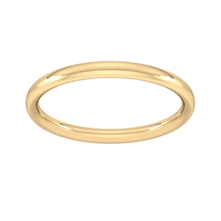 Goldsmiths 2mm Traditional Court Heavy Wedding Ring In 18 Carat Yellow Gold