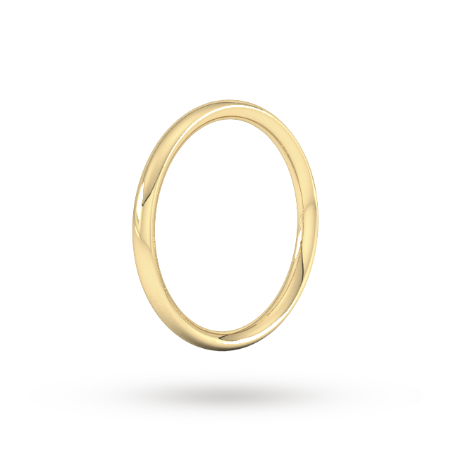 Goldsmiths 2mm Traditional Court Heavy Wedding Ring In 18 Carat Yellow Gold