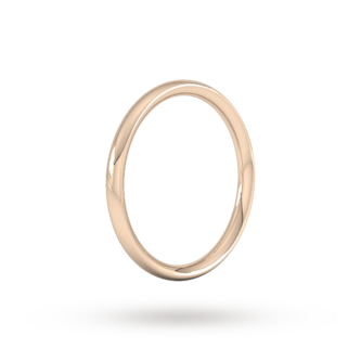 Goldsmiths 2mm Traditional Court Heavy Wedding Ring In 18 Carat Rose Gold