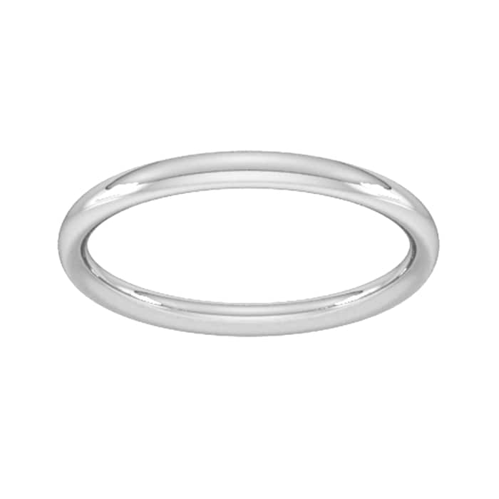 Goldsmiths 2mm Traditional Court Heavy Wedding Ring In Sterling Silver
