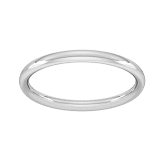 Goldsmiths 2mm Traditional Court Heavy Wedding Ring In Sterling Silver