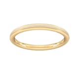 Goldsmiths 2mm Traditional Court Heavy Matt Centre With Grooves Wedding Ring In 18 Carat Yellow Gold