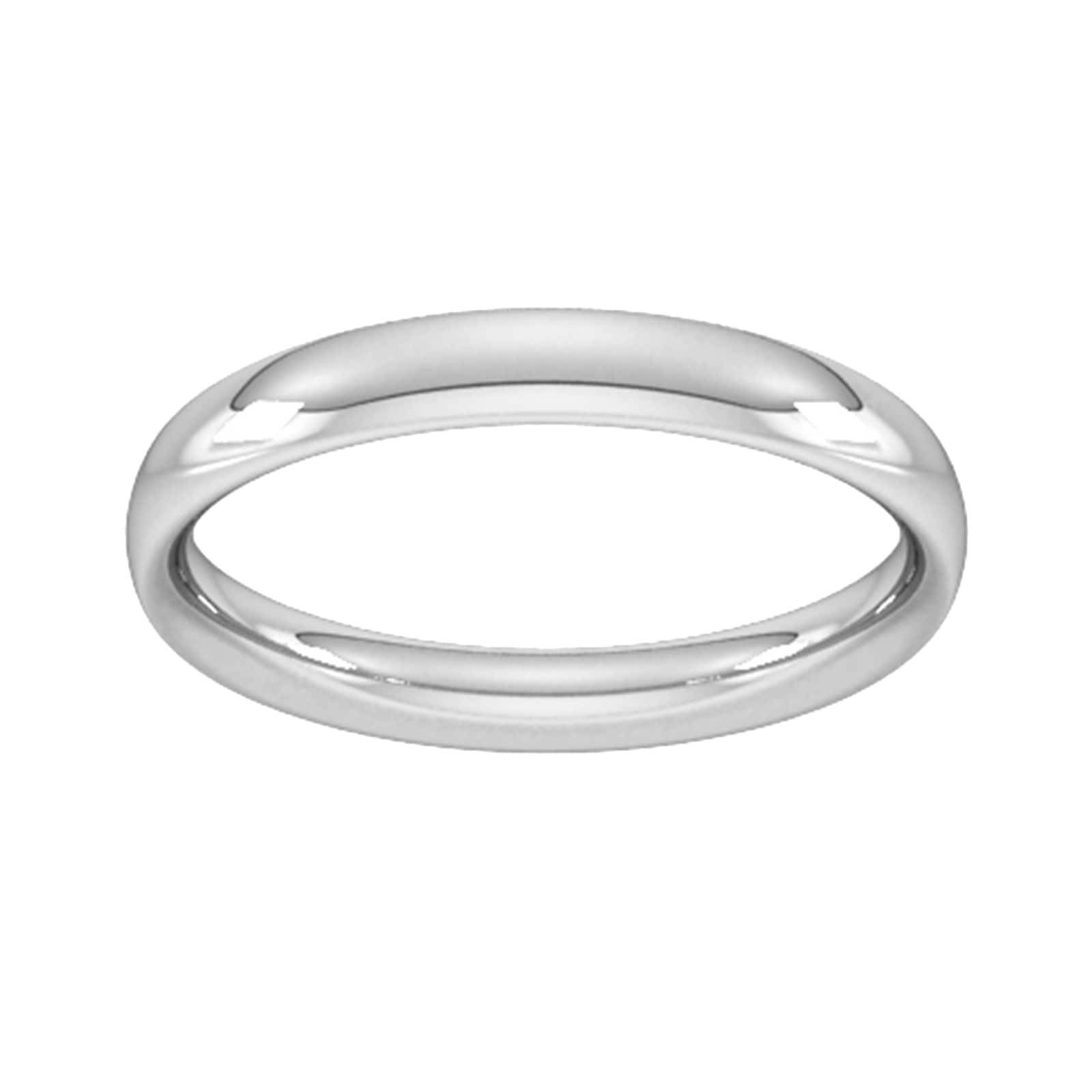 3mm Traditional Court Heavy Wedding Ring In 9 Carat White Gold - Ring Size O