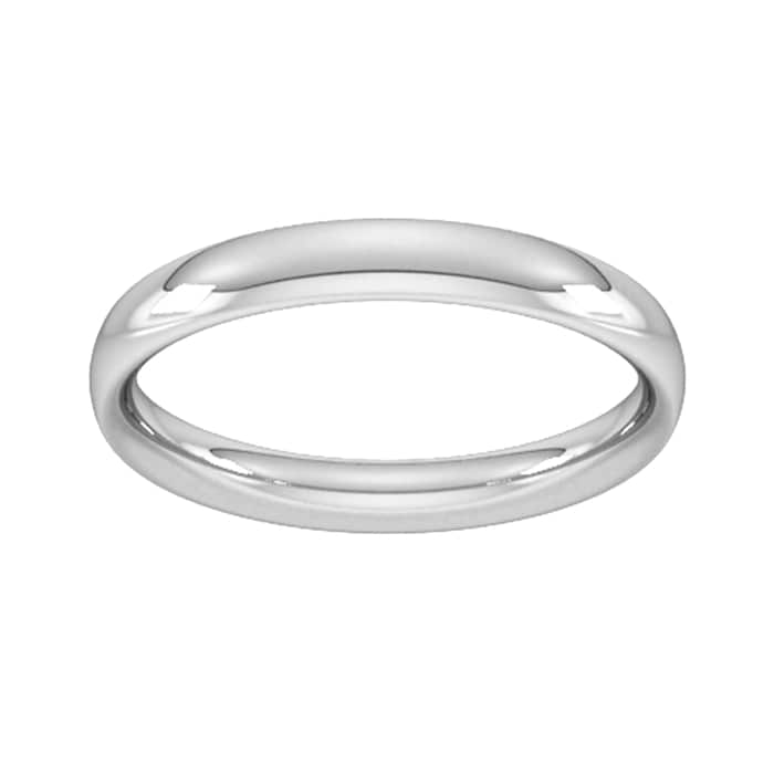 Goldsmiths 3mm Traditional Court Heavy Wedding Ring In 9 Carat White Gold - Ring Size K