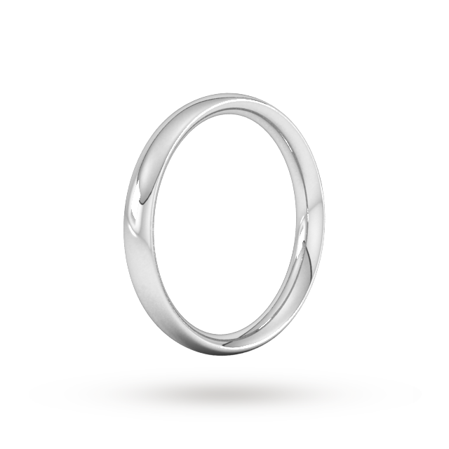 Goldsmiths 3mm Traditional Court Heavy Wedding Ring In 9 Carat White Gold - Ring Size G