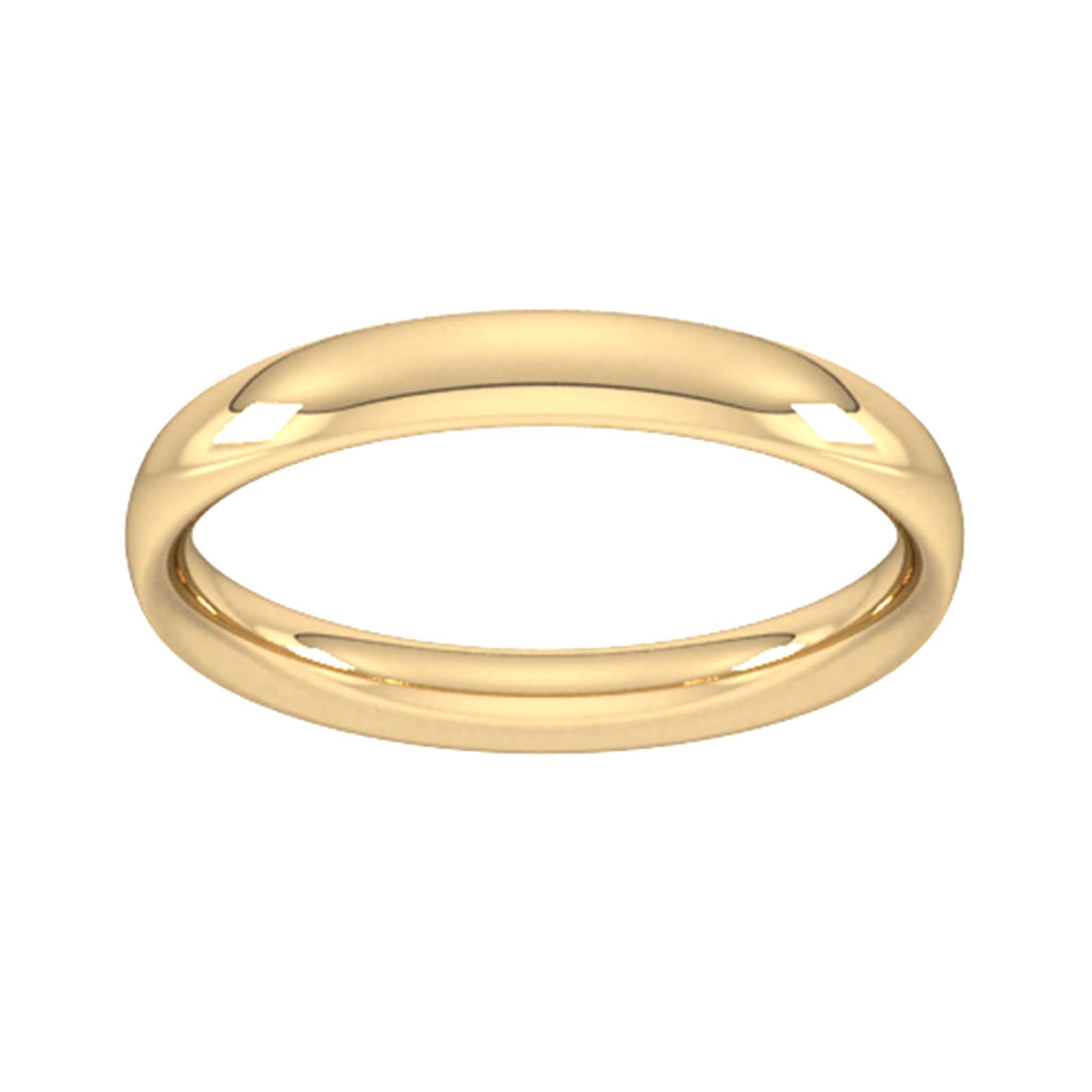 Goldsmiths 3mm Traditional Court Heavy Wedding Ring In 9 Carat Yellow Gold