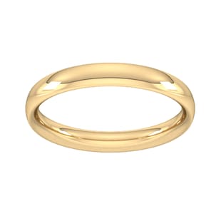 Goldsmiths 3mm Traditional Court Heavy Wedding Ring In 9 Carat Yellow Gold