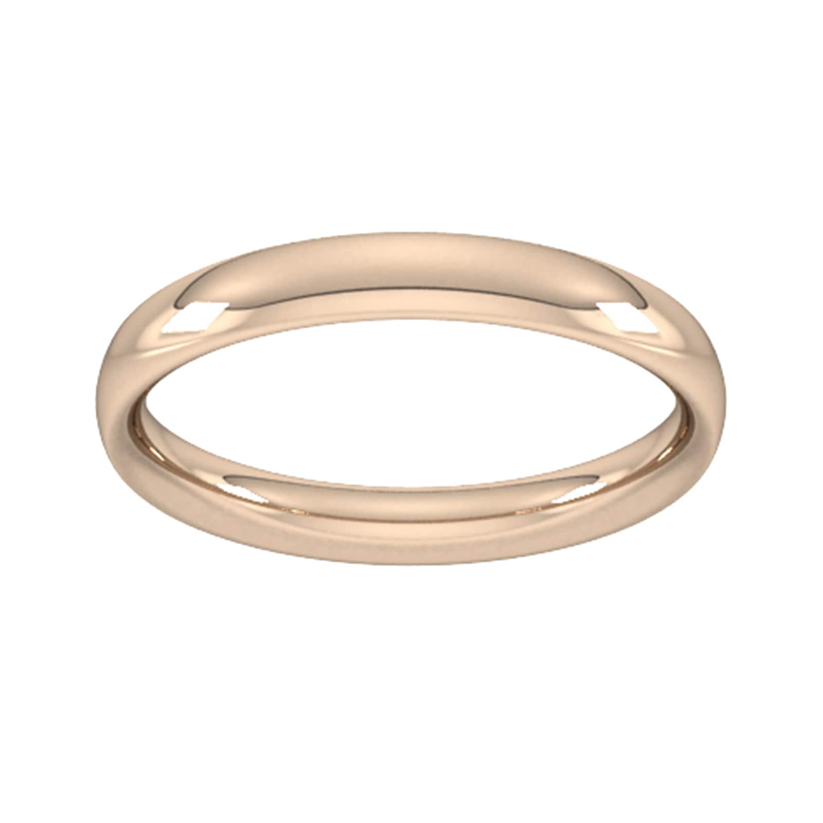 3mm Traditional Court Heavy Wedding Ring In 9 Carat Rose Gold - Ring Size O