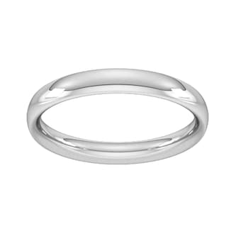 Goldsmiths 3mm Traditional Court Heavy Wedding Ring In 18 Carat White Gold Goldsmiths 3mm Traditional Court Heavy Wedding Ring In 18 Carat White Gold